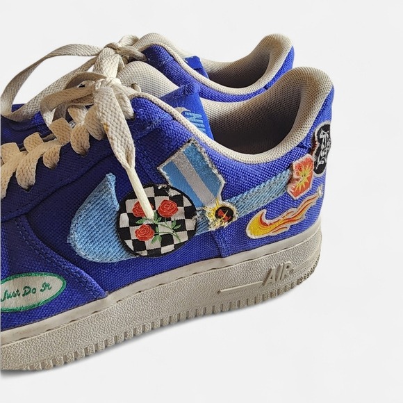 Nike Air Force 1 Low Los Angeles "Anniversary Edition" Blue Canvas W 6.5 Retro - Picture 4 of 10